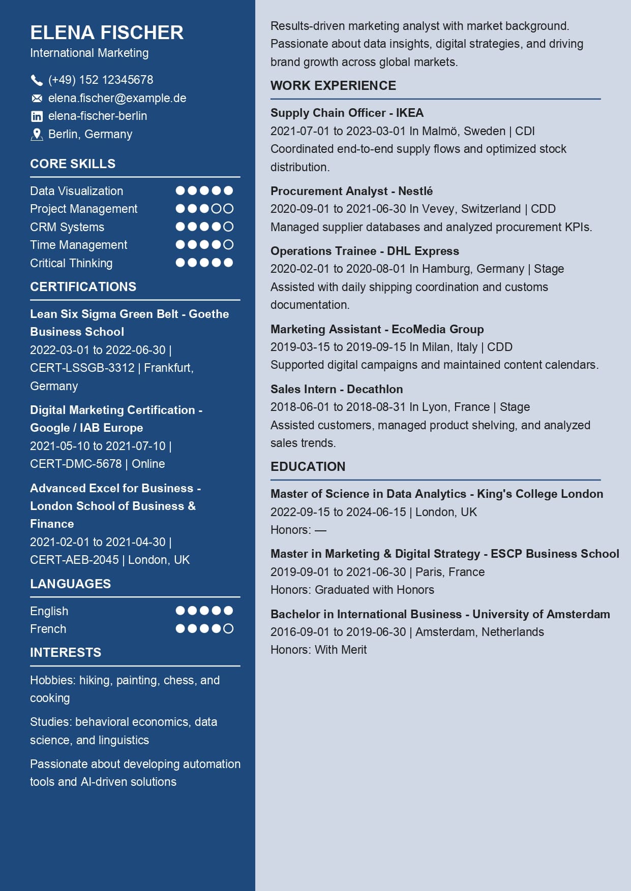 CV Style Architect (ATS)
